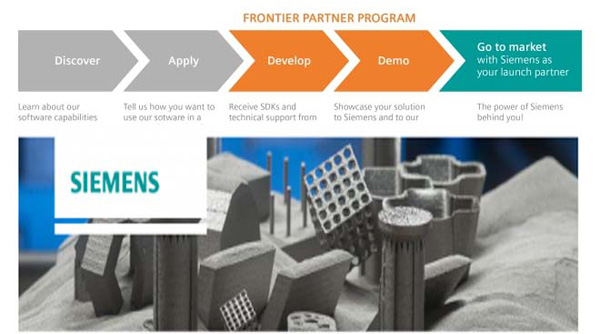 西門子Frontier Partner Program將牽手3D打印初創企業