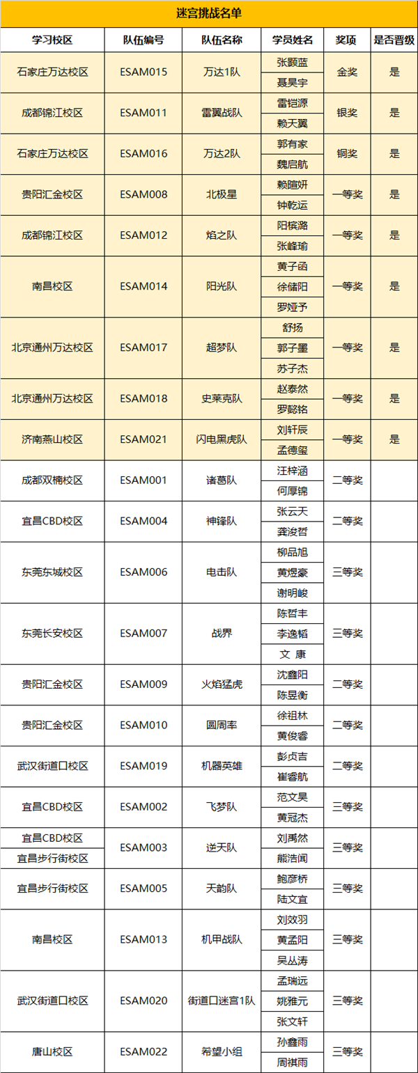 2019RoboRAVE亞洲分會童程童美專場晉級與獲獎名單